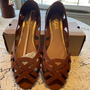 Sugar NEW Woven Peep Toe Flats